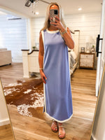 Load image into Gallery viewer, Keeping Hopes Up Chambray Luxe Knit Midi Dress
