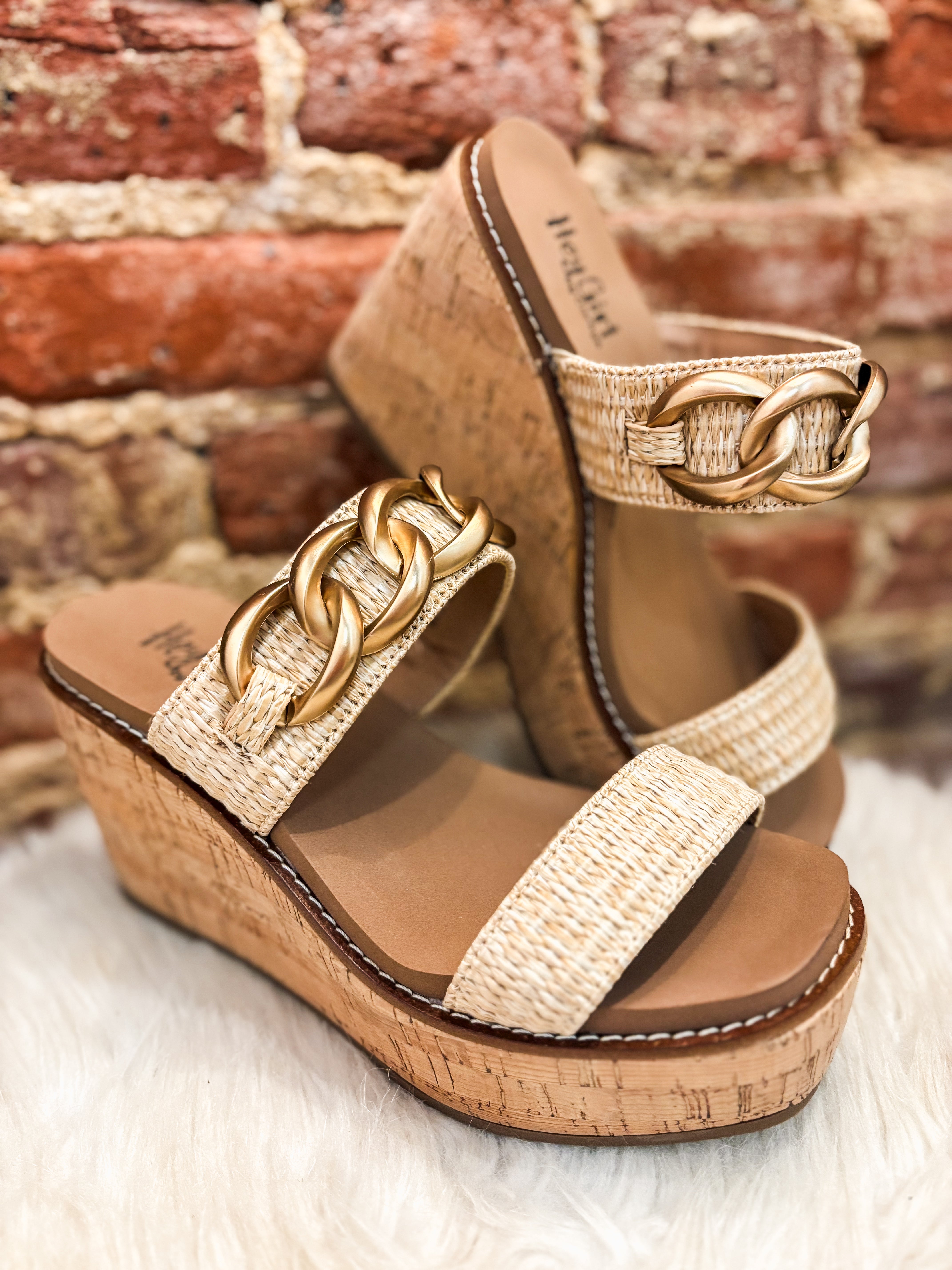 On Vacay Raffia Corkys Wedge