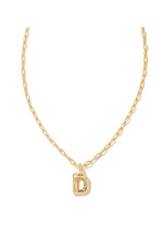 Load image into Gallery viewer, Crystal Letter D Gold Pendant Necklace
