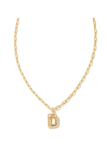 Crystal Letter D Gold Pendant Necklace