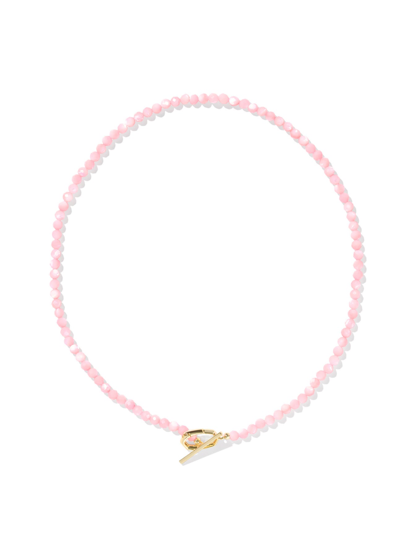Sylvia Gold Pink Chalcedony Strand Necklace