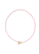 Load image into Gallery viewer, Sylvia Gold Pink Chalcedony Strand Necklace
