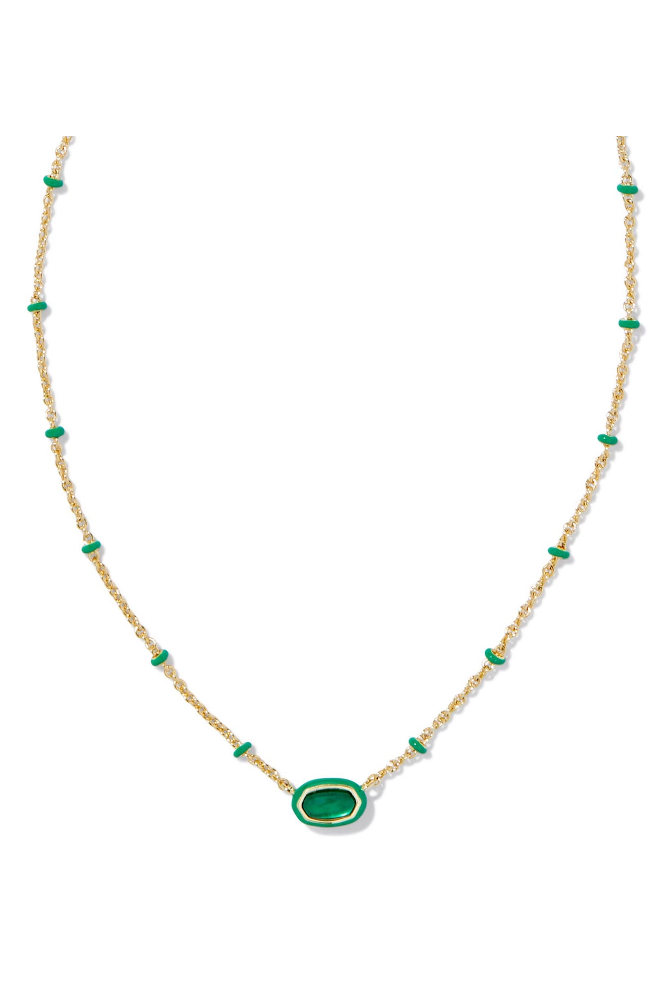 Mini Elisa Enamel Frame Short Pendant Necklace