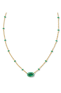 Mini Elisa Enamel Frame Short Pendant Necklace