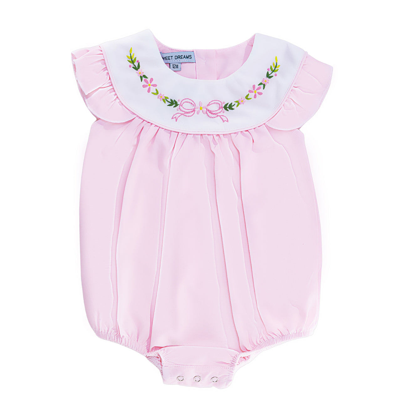Sweet Dreams Pink Bow and Flowers Bubble