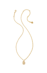 Crystal Letter D Gold Pendant Necklace