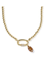 Load image into Gallery viewer, Football Gold Strand Beaded Necklace
