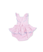 Load image into Gallery viewer, Angel Dear Cherry Stripe -
Ric Rac Ruffle
Sunsuit
