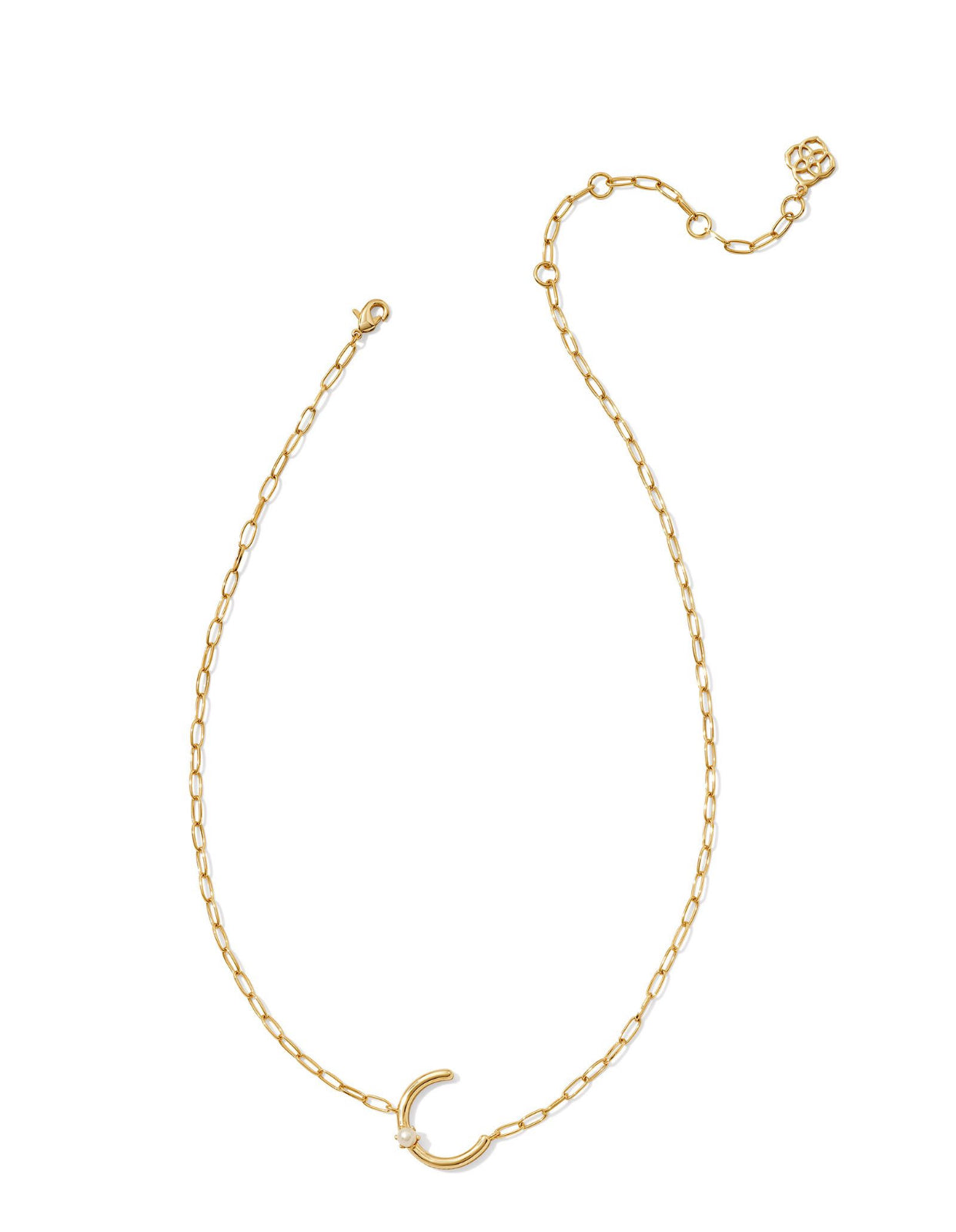 Pearl Letter C Gold Pendant Necklace