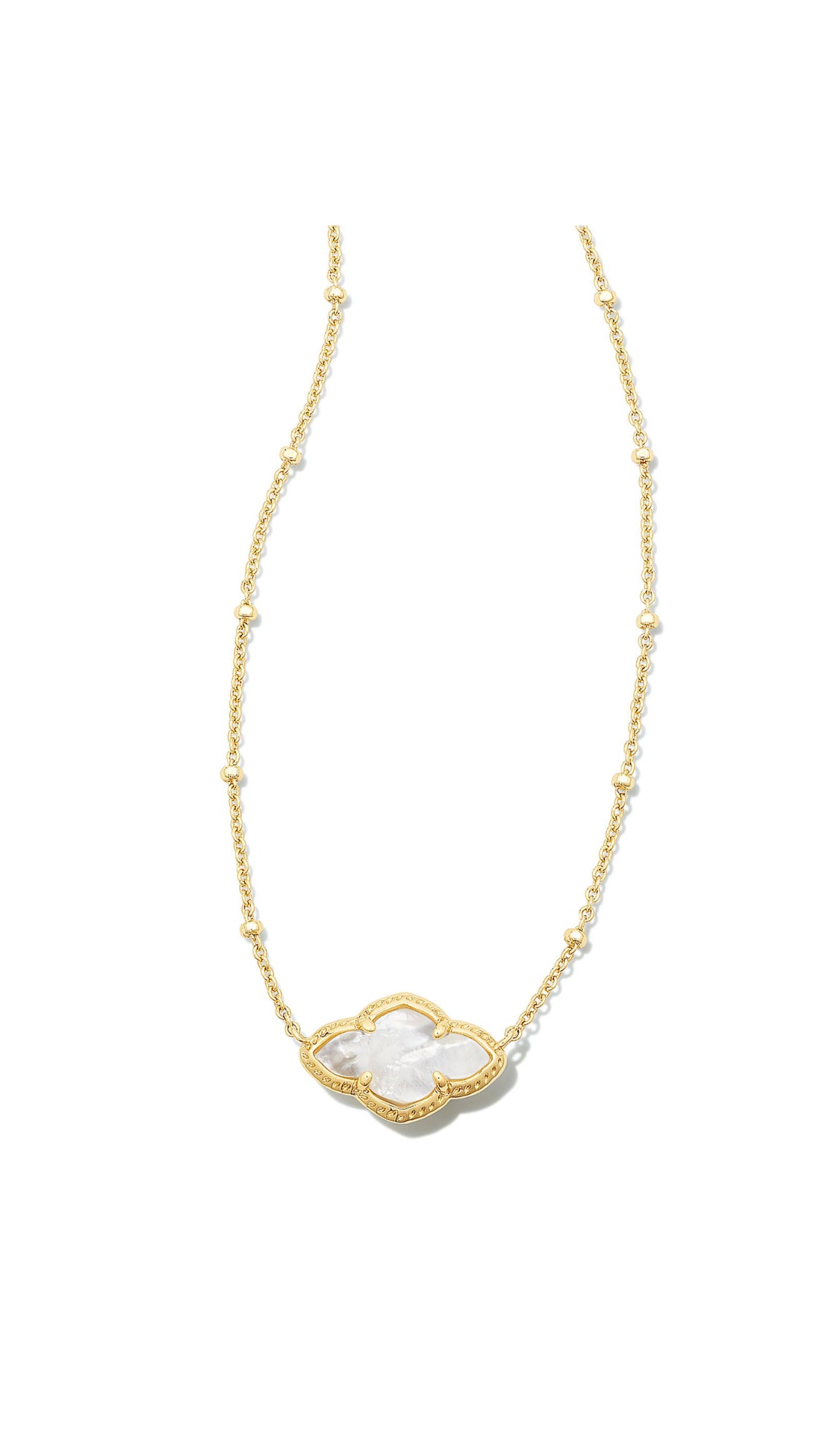 Abbie Ivory Mother of Pearl Pendant Gold Necklace