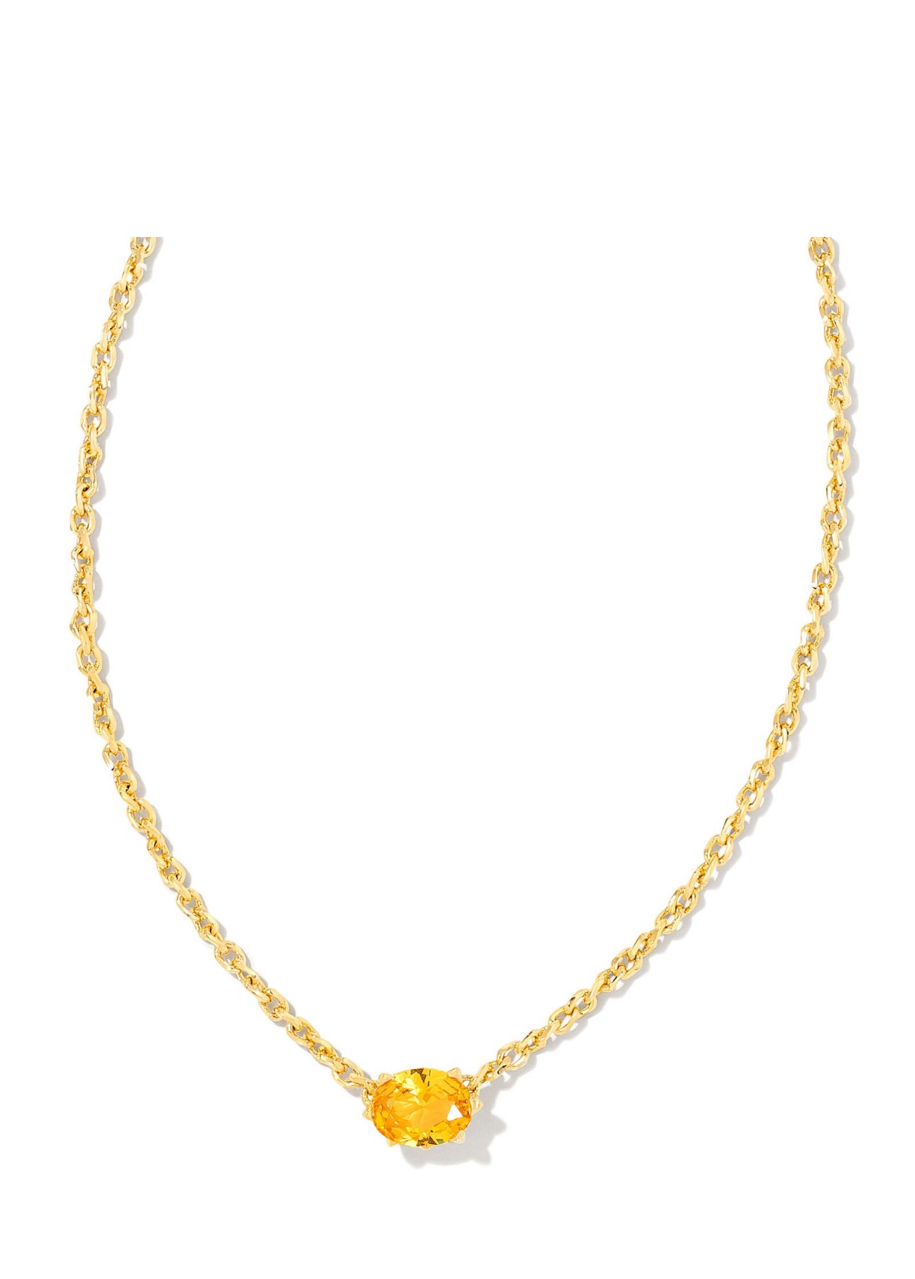 Cailin Golden Yellow Crystal Gold Pendant Necklace