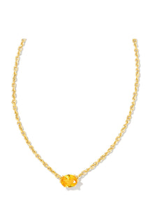 Cailin Golden Yellow Crystal Gold Pendant Necklace