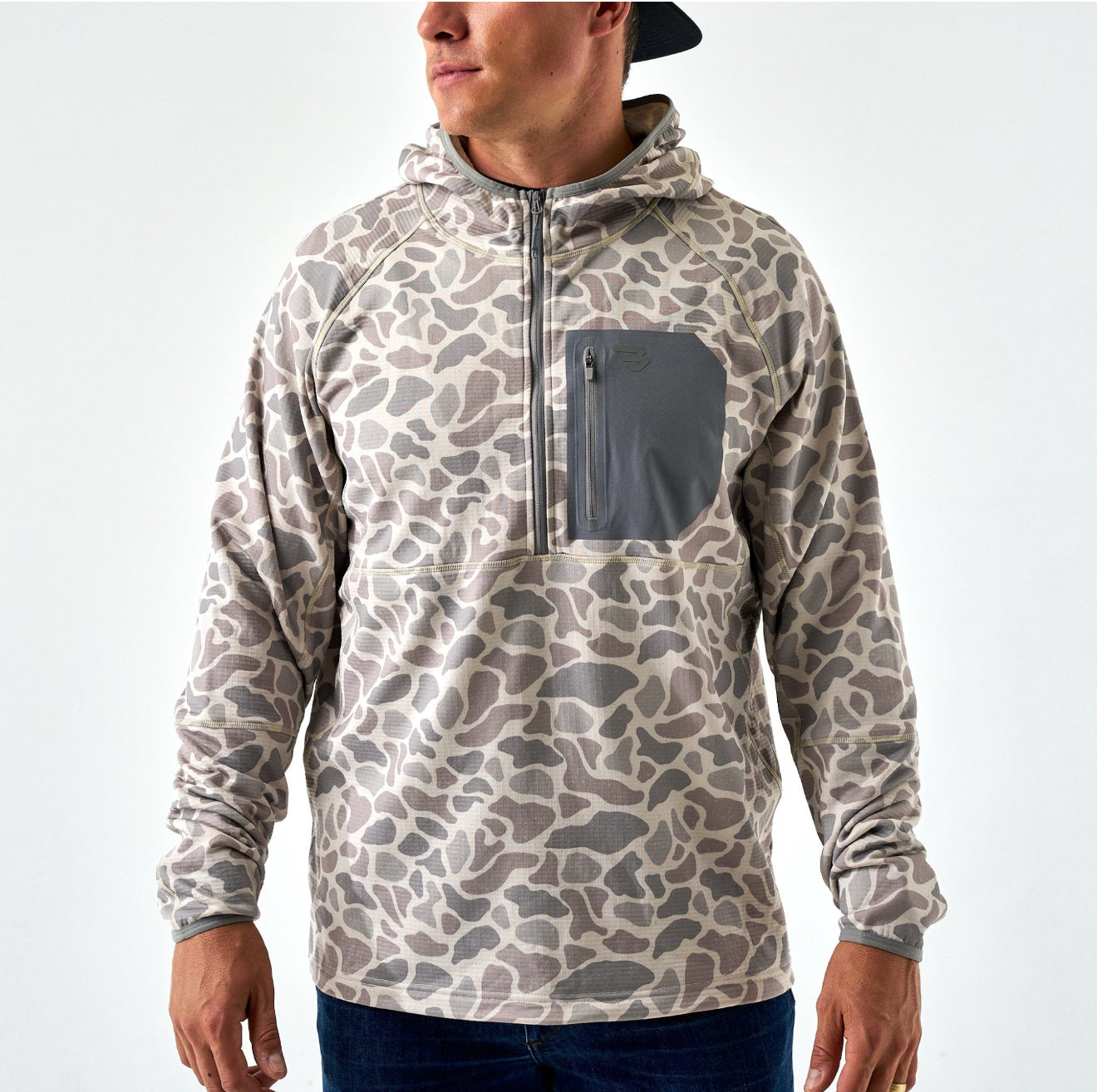 Burlebo Blaze Tech Quarter Zip-Classic Dear Camo