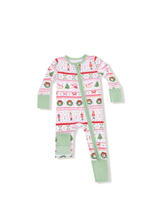 Angel Dear Sugar Plum Fairy-Nutcracker Fair Isle -
Pink - 2 Way Zipper Romper