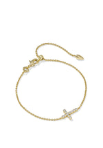 Load image into Gallery viewer, Cross White Crystal Delicate Chain Bracelet
