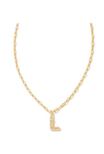 Load image into Gallery viewer, Crystal Letter L Pendant Gold Necklace
