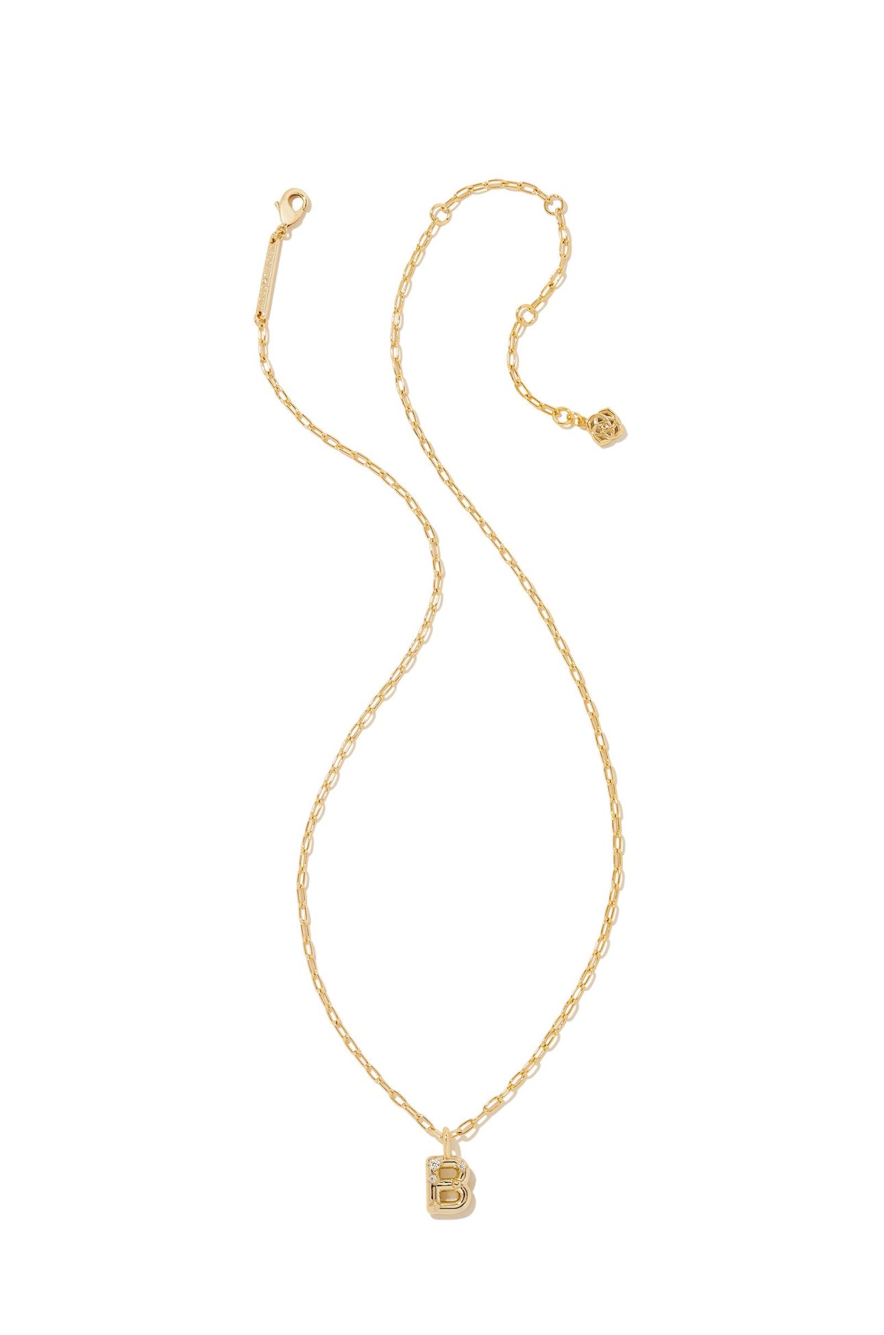 Crystal Letter B Pendent Gold Necklace