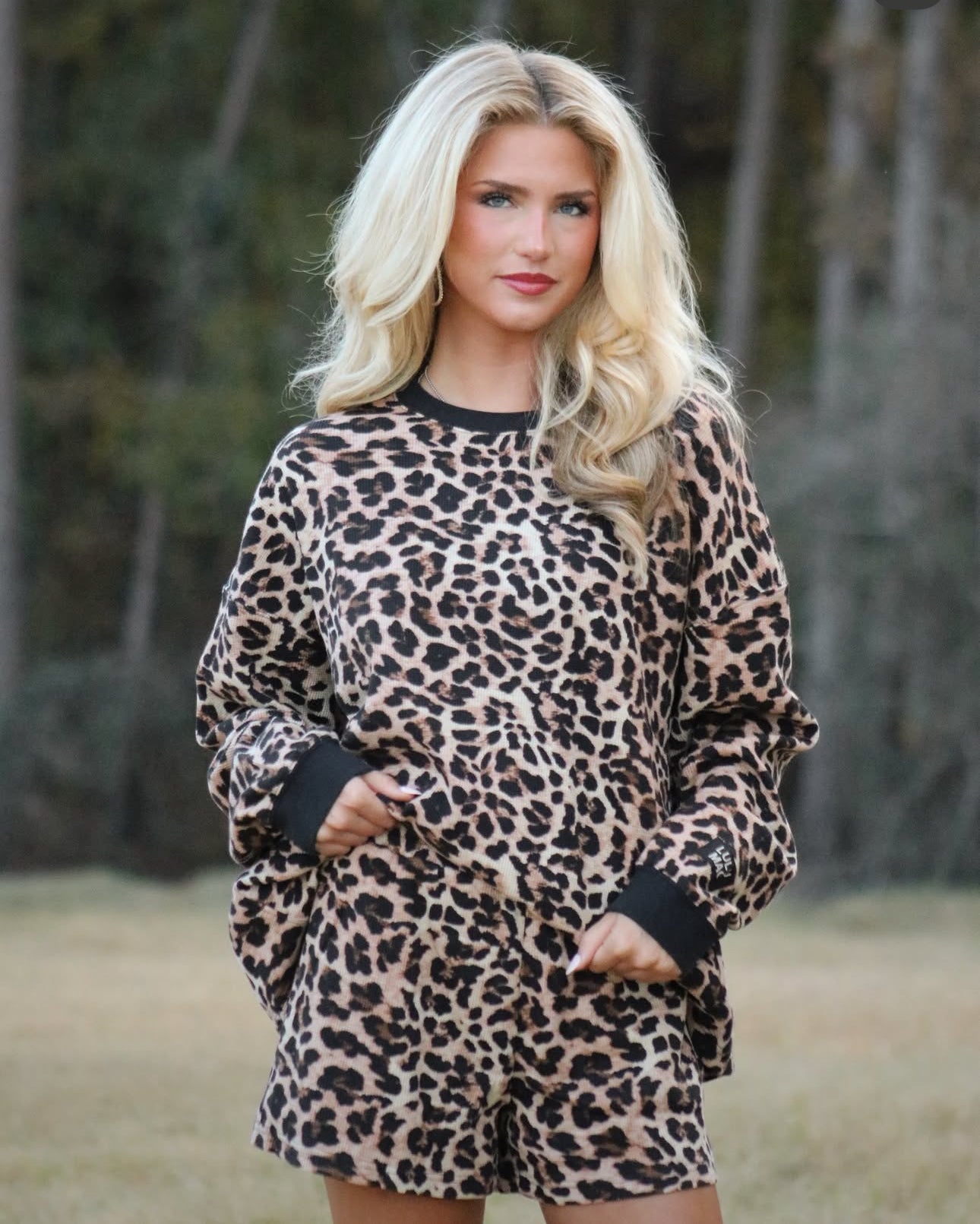 Lulu Mac Leopard Waffle Knit L/S Top