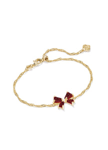 Blair Bow Red Drusy Delicate Gold Chain Bracelet