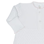 Load image into Gallery viewer, Paty Knit Placket Gown With Pink Trim and Bow
