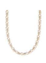 Load image into Gallery viewer, Rosalie White Crystal Gold Tennis Necklace
