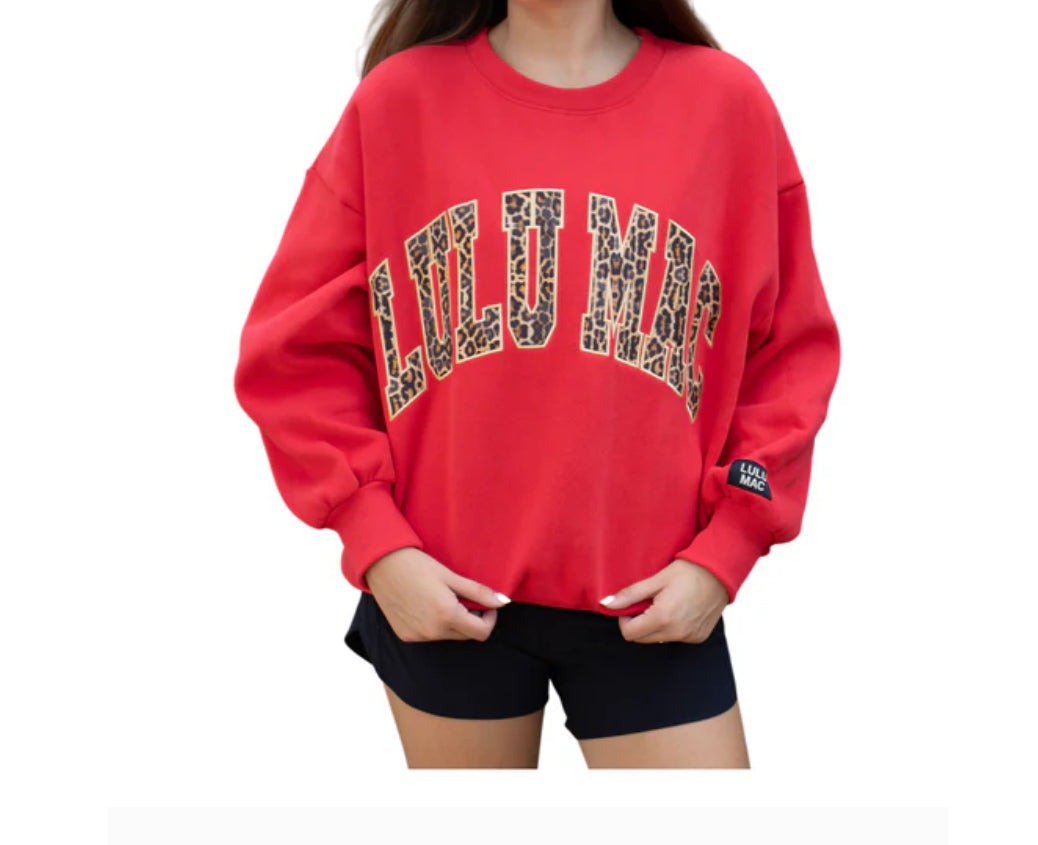 Lulu Mac Leopard Red Sweatshirt
