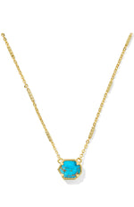 Load image into Gallery viewer, Mabel Bronze Veined Turquoise Gold Pendant Necklace
