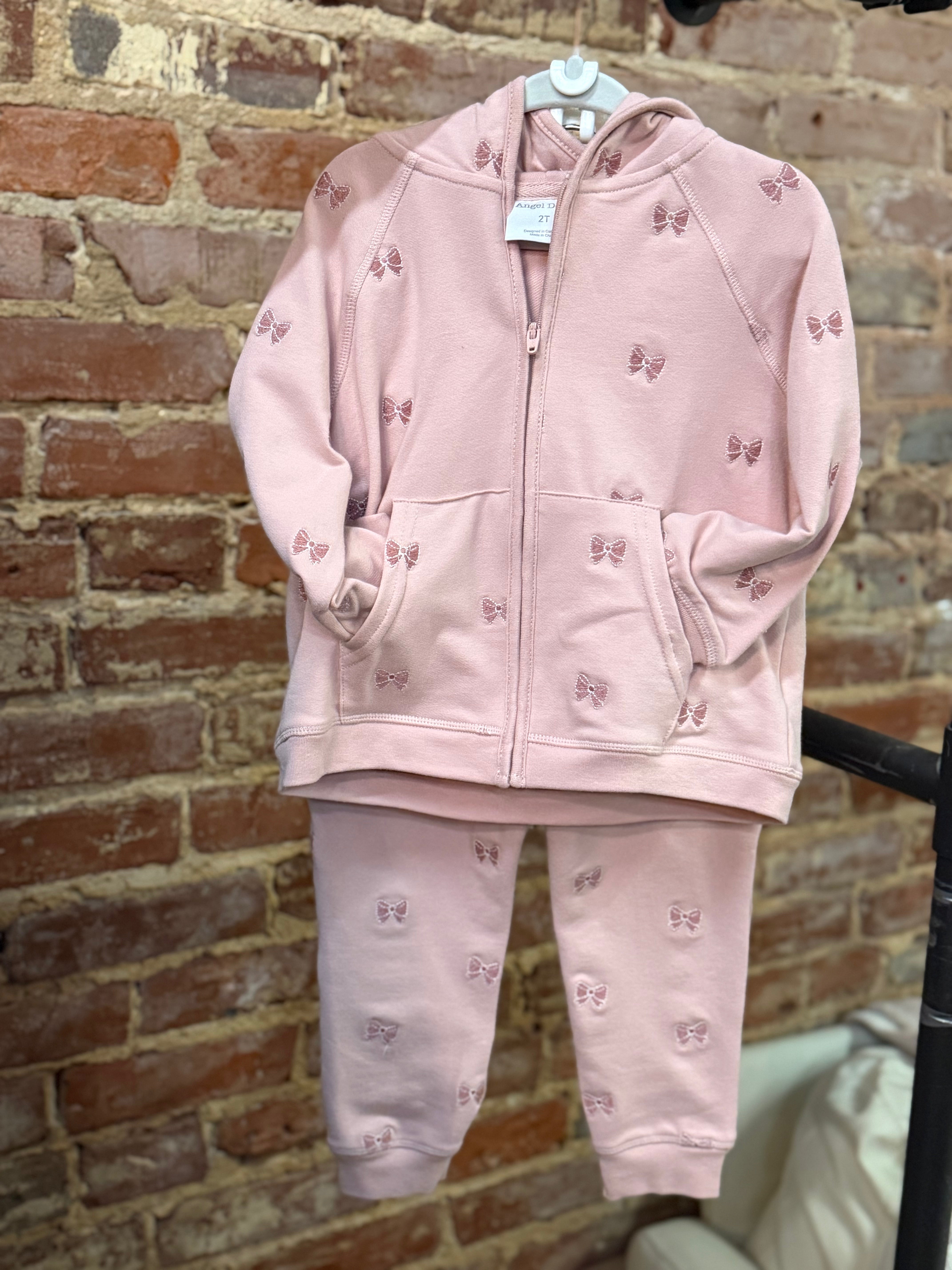Bow French Terry Hoodie And Jogger