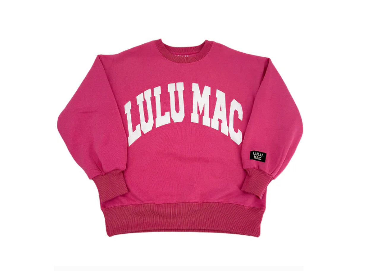 Lulu Mac Sweatshirt Hot Pink/White - Puff