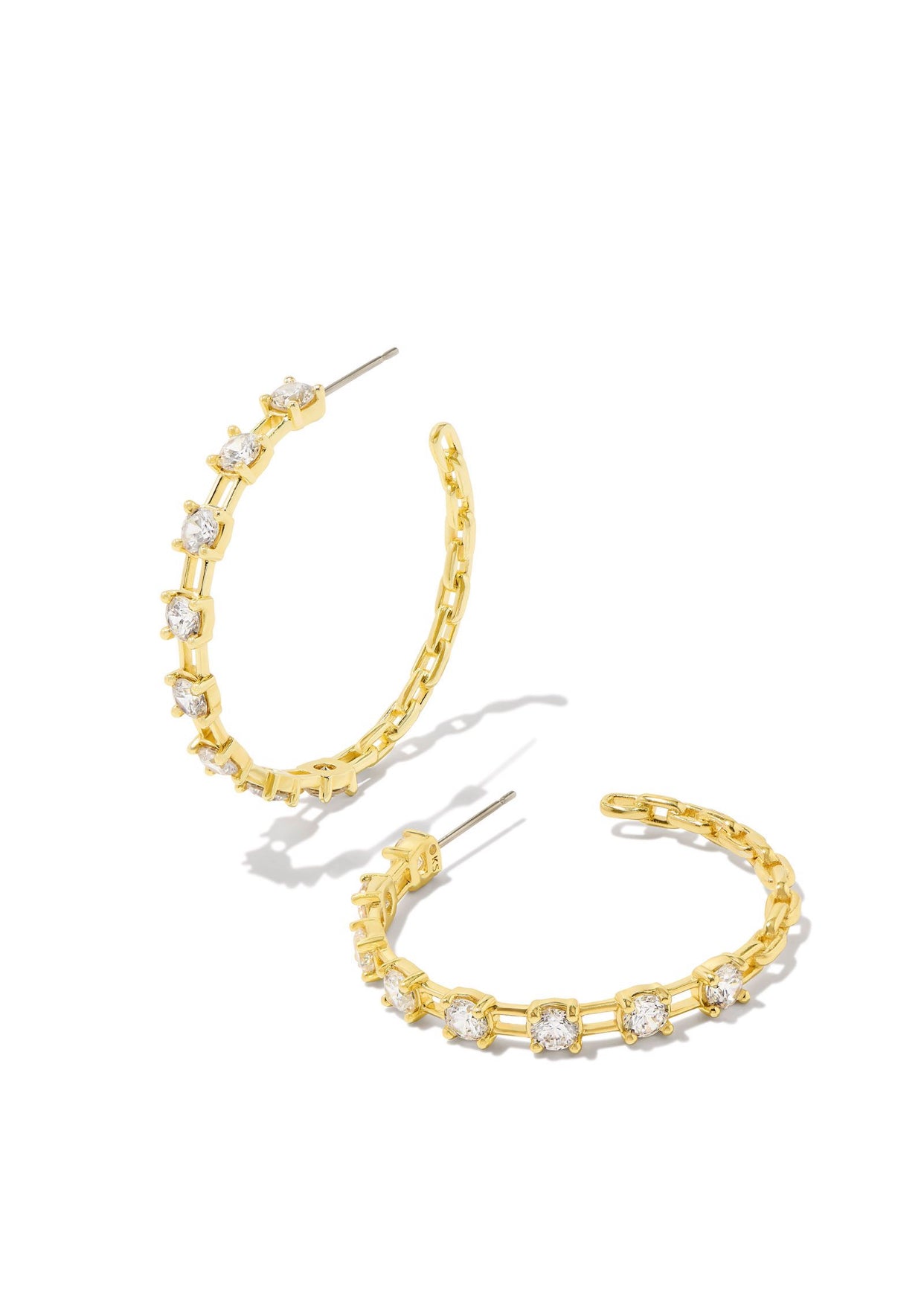 Lexi White Crystal Gold Hoop Earring