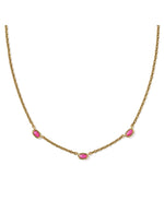 Load image into Gallery viewer, Mini Elisa Fuchsia Pendant Vintage Gold Necklace
