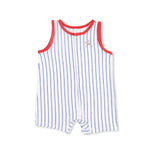 Load image into Gallery viewer, Angel Dear Baseball Stripe  Sleeveless Shortie Romper
