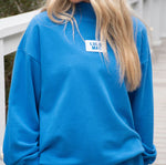 Load image into Gallery viewer, Lulu Mac Terry Cloth Mock Neck Sweatshirt - Bright Blue
