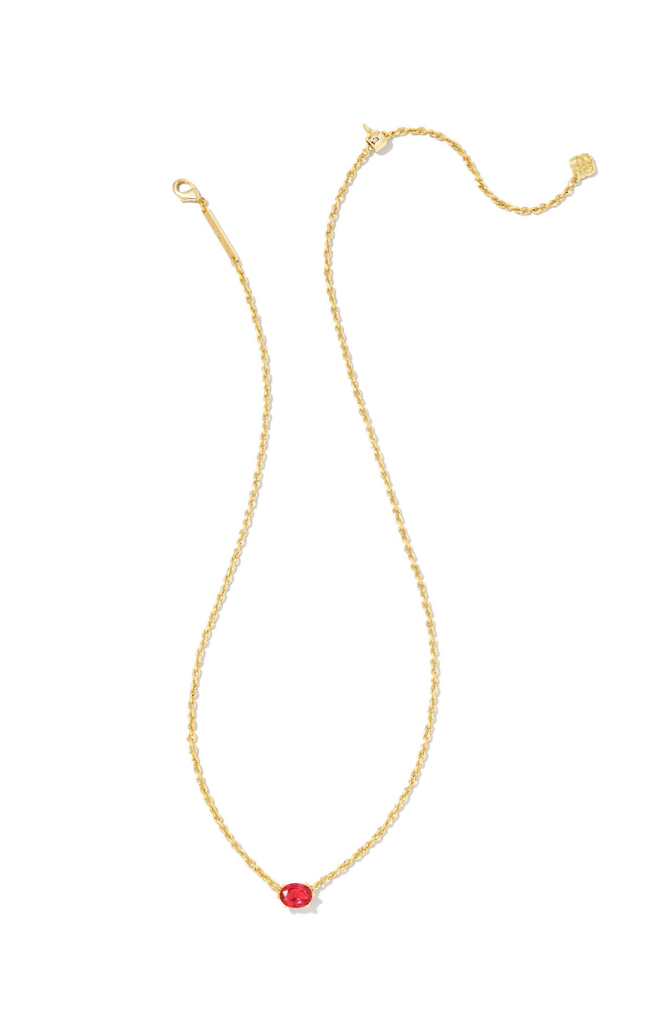 Cailin Red Crystal Pendant Gold Necklace