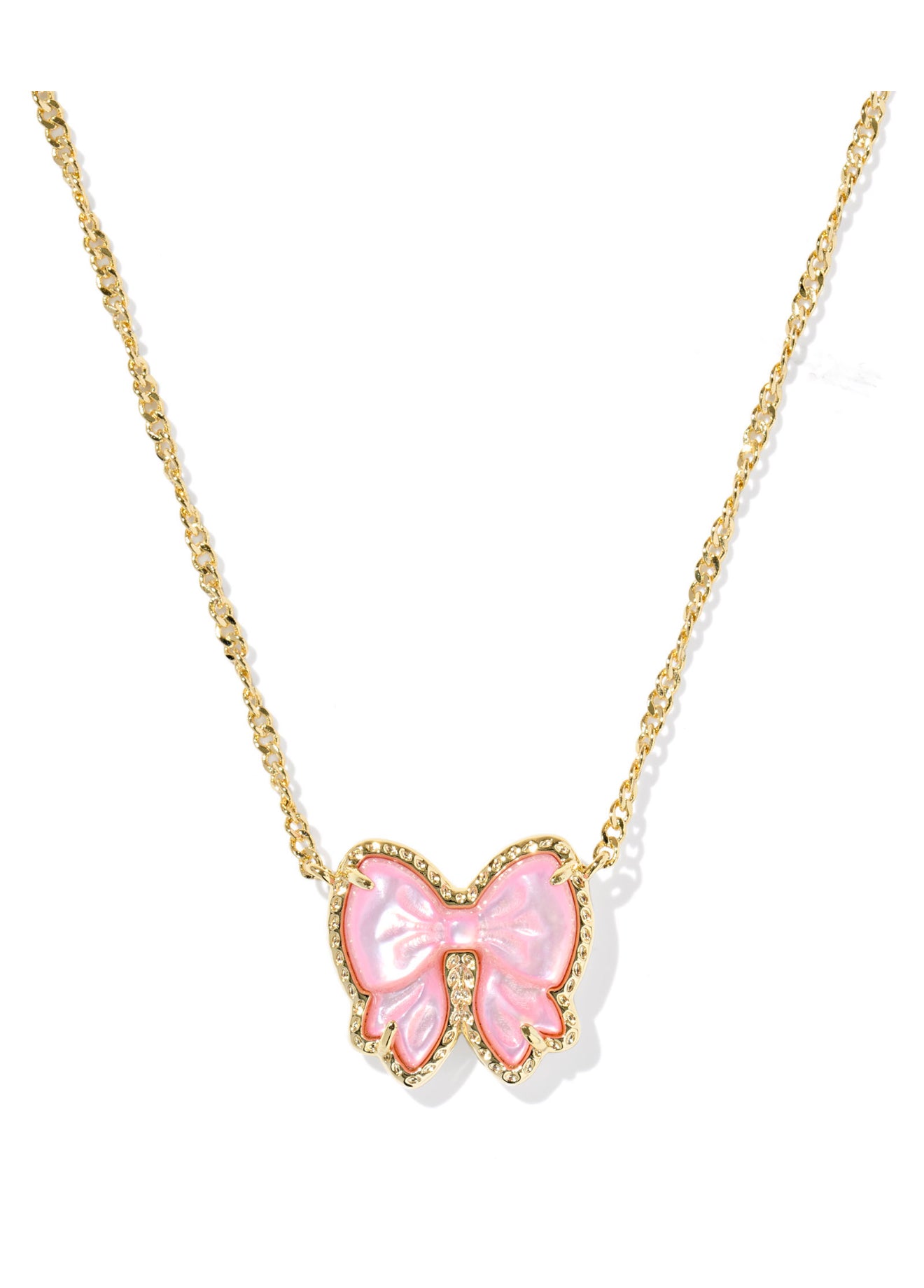 Kendra Scott Haley Blush Bow Short Pendant Necklace