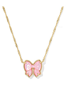 Kendra Scott Haley Blush Bow Short Pendant Necklace
