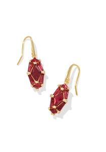 Lindy Rae Lee Red Crystal Gold Drop Earring