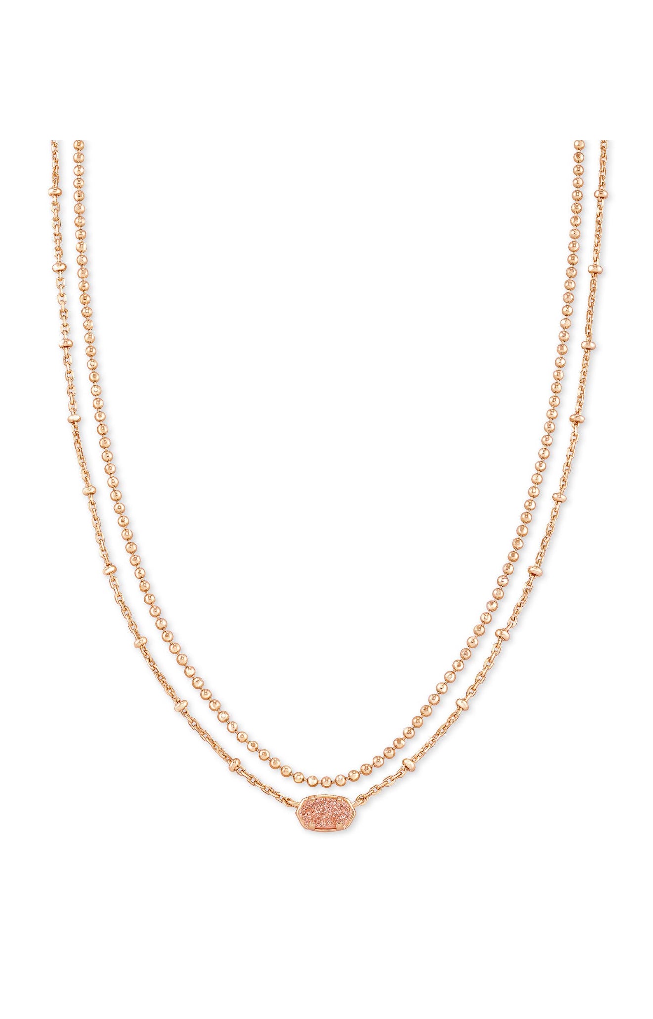 Emilie Sand Drusy Gold Multi Strand Necklace