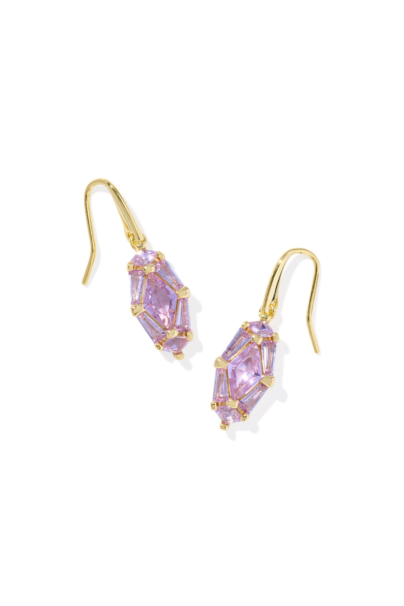 Lindy Rae Violet Crystal Gold Drop Earring