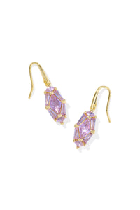 Lindy Rae Violet Crystal Gold Drop Earring
