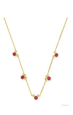 Load image into Gallery viewer, Mickey &amp; Minnie Mouse Pink Crystal Gold Strand Necklace
