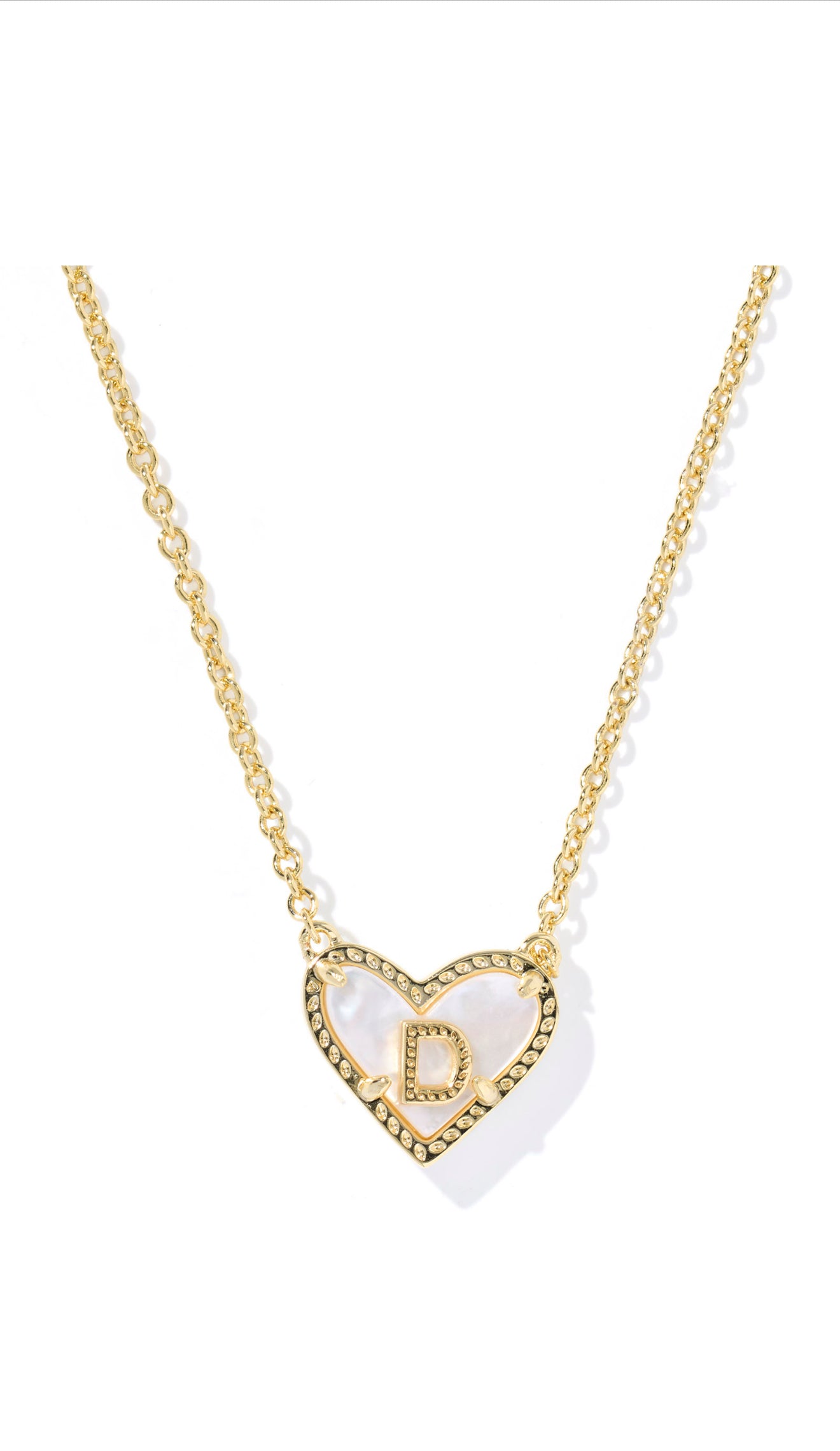 Kendra Scott Heart Letter D Short Pendant Necklace