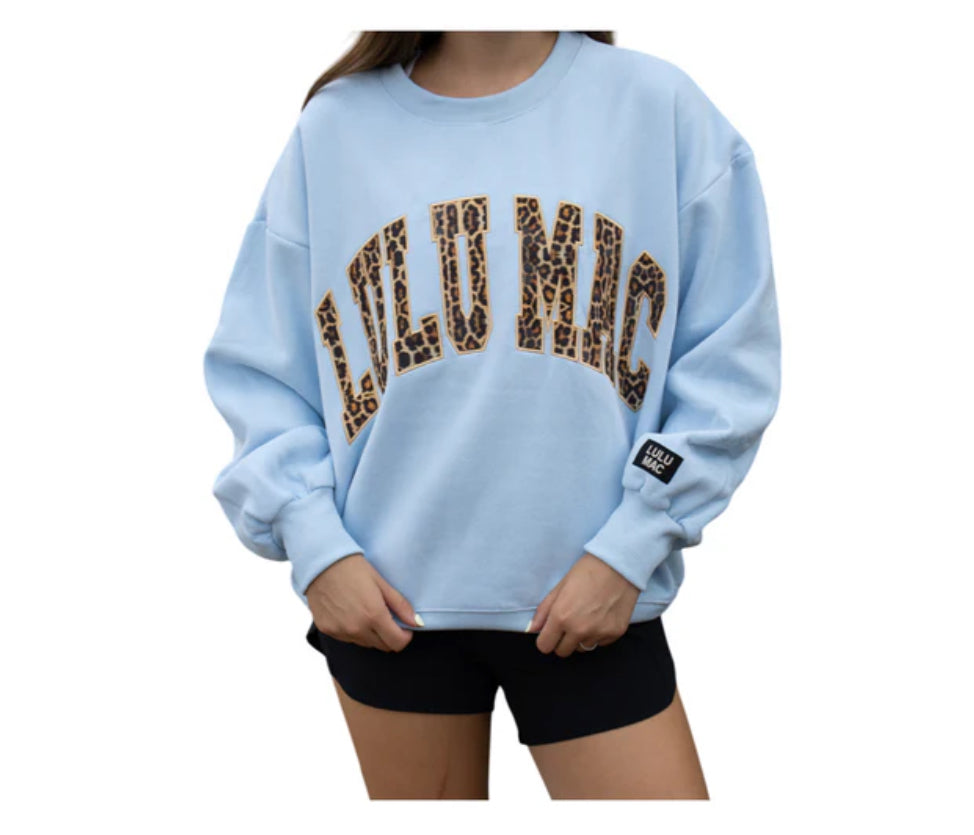 Lulu Mac Light Blue Leopard Sweatshirt