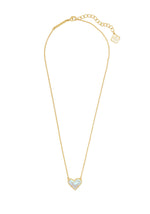 Load image into Gallery viewer, Ari Heart Pendant Necklace Gold Dichroic Glass
