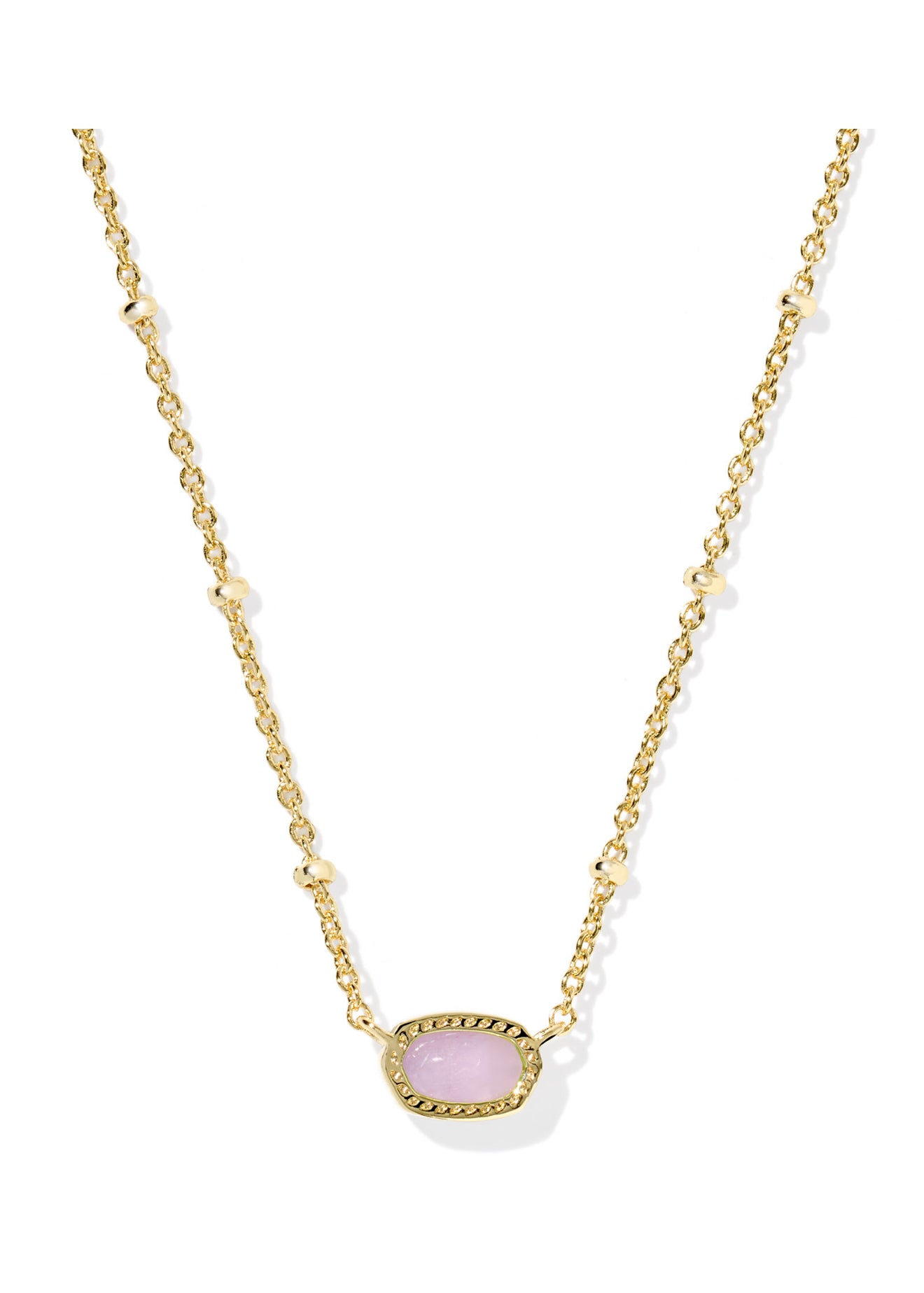 Mini Elisa Purple Amethyst Gold Satellite Short Pendant Necklace