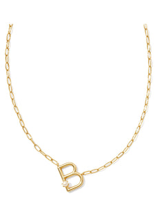 Pearl Letter B Gold Pendant Necklace