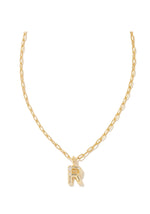 Load image into Gallery viewer, Crystal Letter R Pendent Gold Necklace
