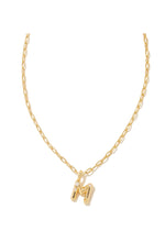 Load image into Gallery viewer, Crystal Letter M Gold Pendant Necklace
