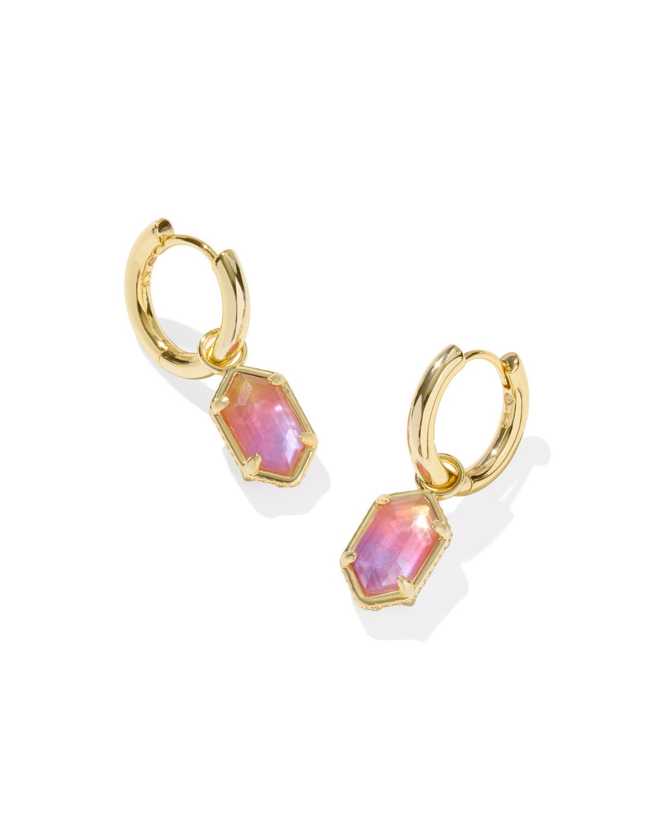 Hallie Sunrise Watercolor Illusion Gold Huggie Earring