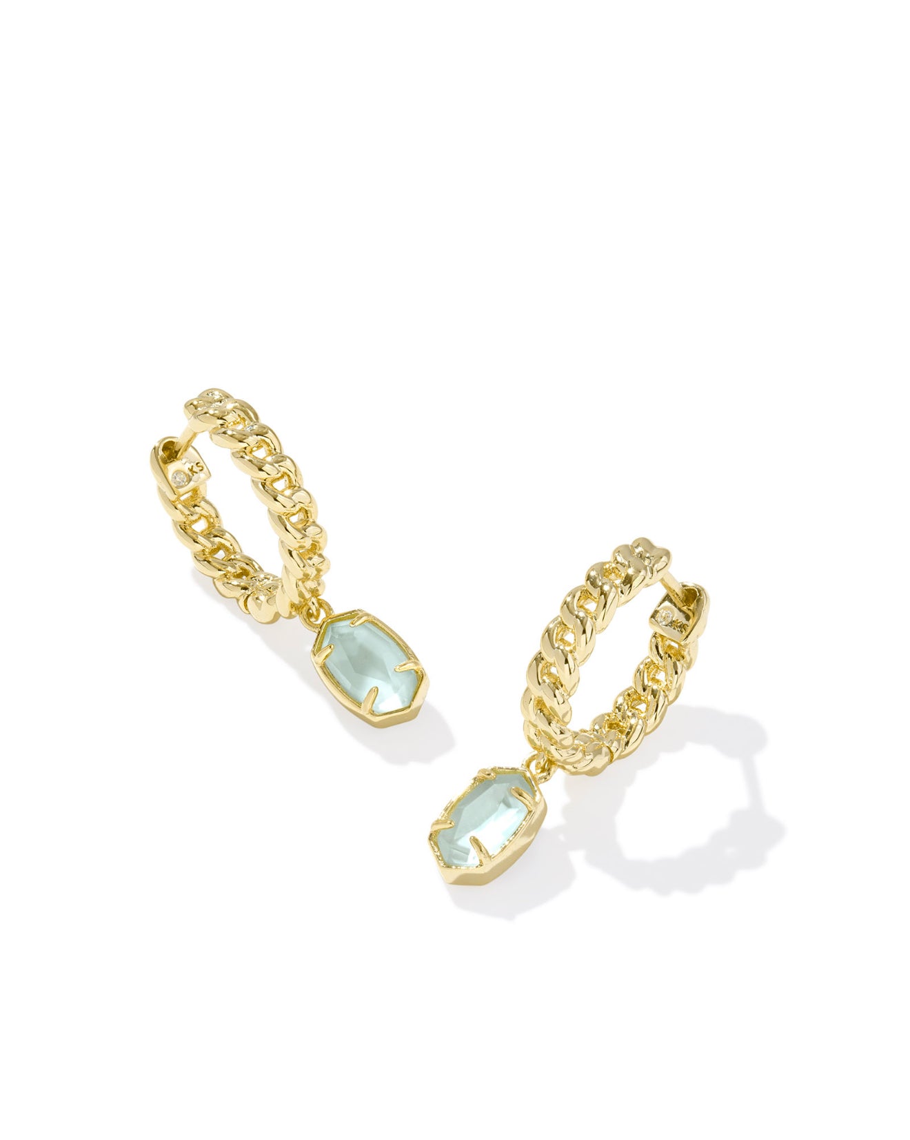Emilie Light Blue Illusion Gold Huggie Earring